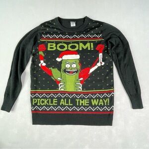 Ugly Christmas Sweater Rick & Morty Adult Swim BOOM Pickle ALL The Way! Small